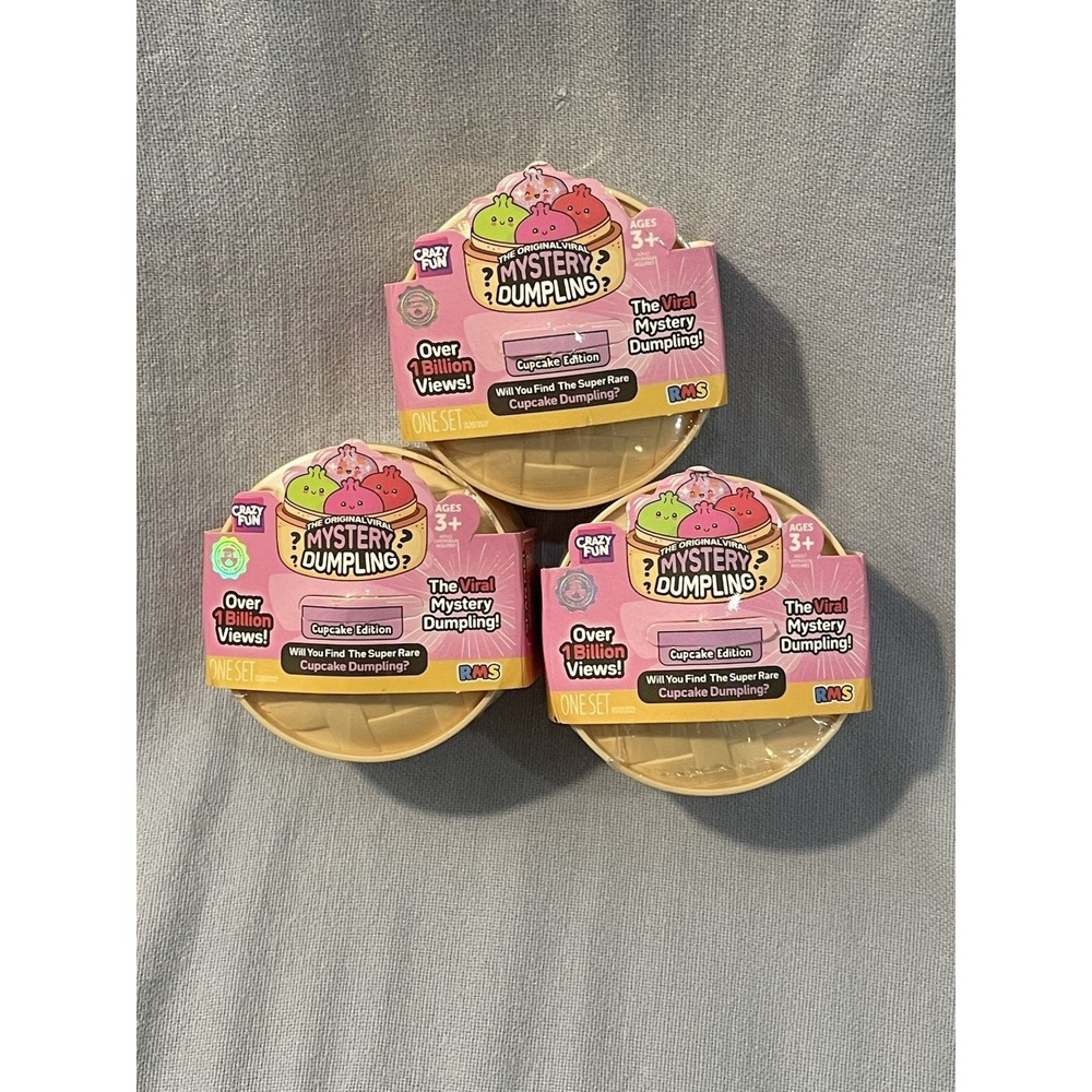 NEW Set of 3 - Mini Mystery Bun Squishy Dumpling Fidget Fun - Cupcake Edition